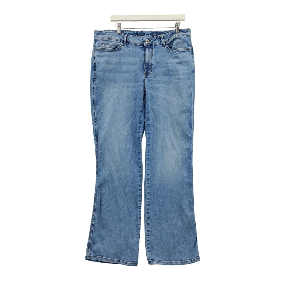 J. Jill Women Relaxed Demi Boot Cut Size 18 Light Wash Blue Stretch Denim Jeans
